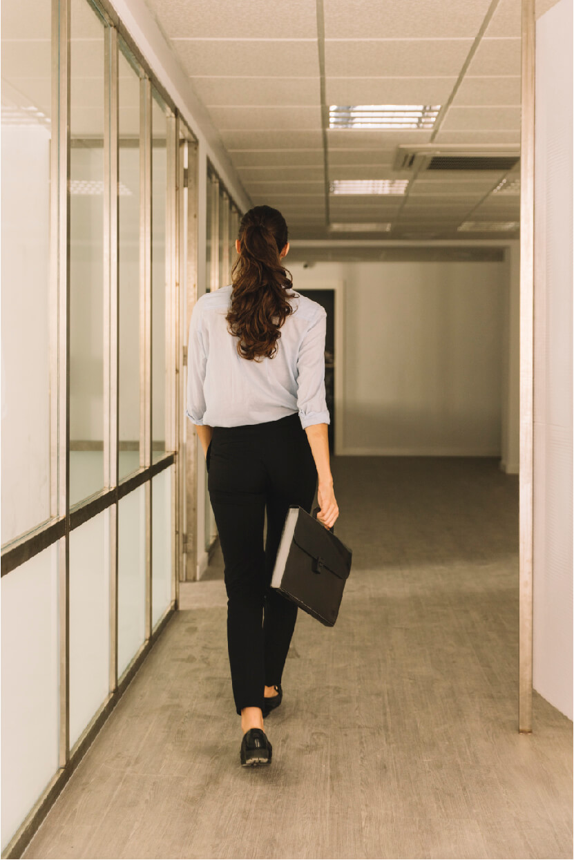 Businesswoman walkway